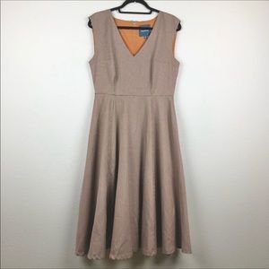 MODCLOTH Decision Maker Plaid Midi Dress Brown Wom